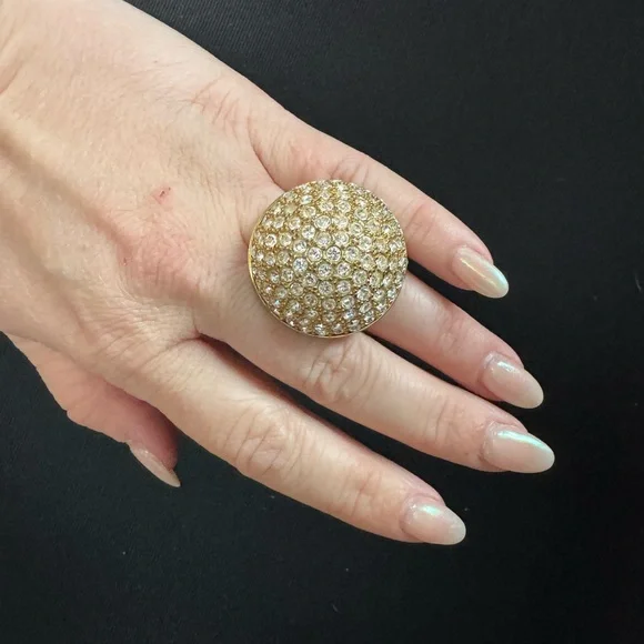 Kate Spade Rhinestone Dome Cocktail Ring - Picture 1 of 12